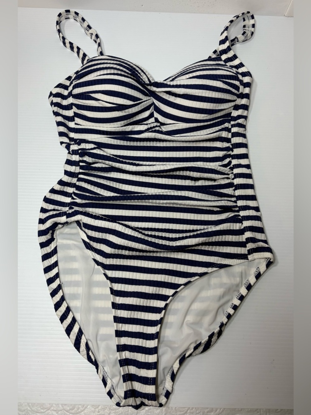 Nip Tuck Black and White Striped One-Piece Swimsuit